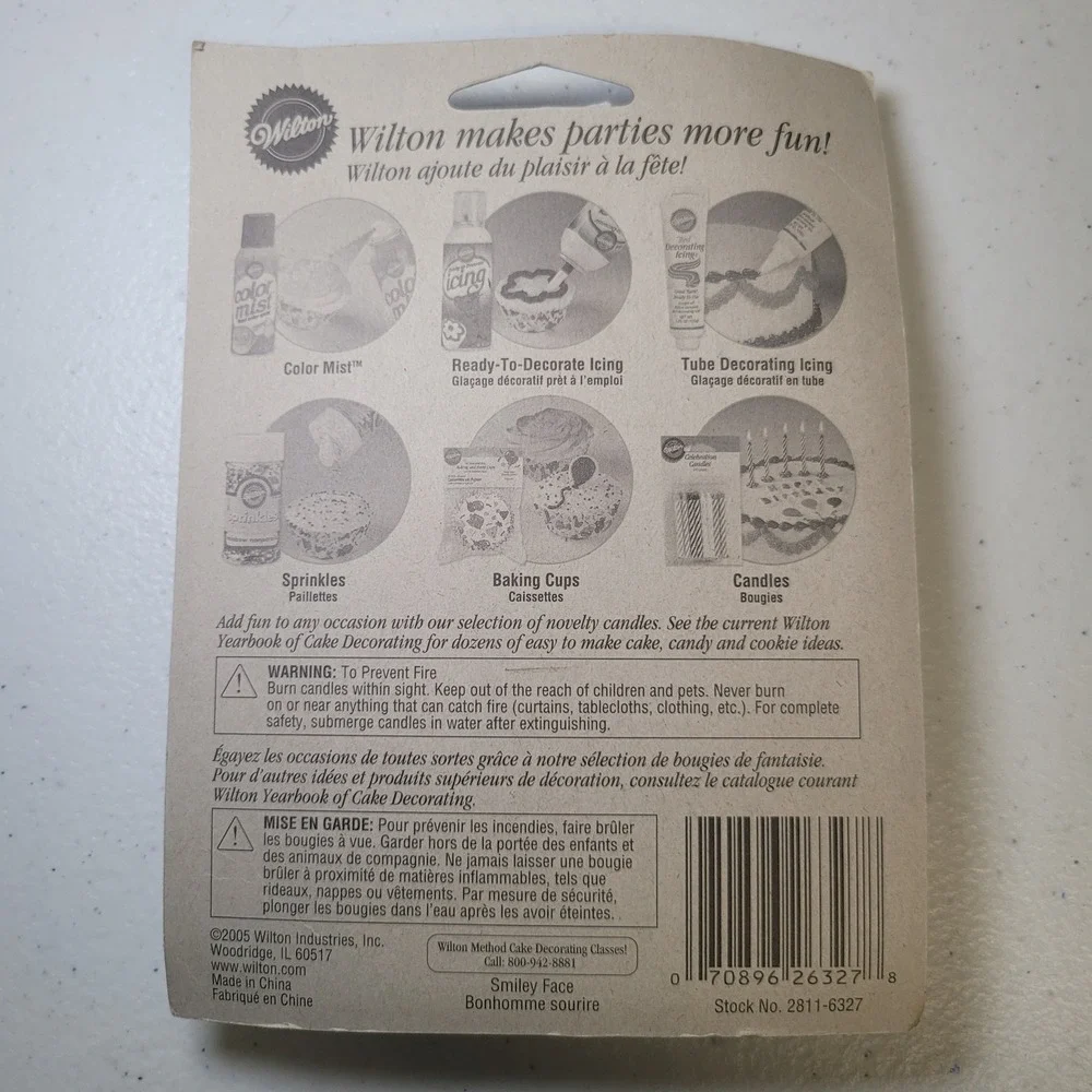 Wilton Smiley Face Birthday Cake Candles Handpainted Party Decorations 4 Count‎